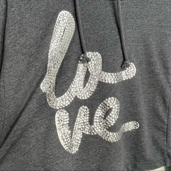 Size L Aeropostale Grey Cropped Hoody - Picture 2 of 6